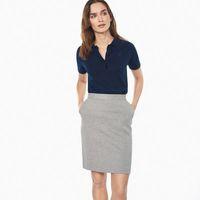 Jersey Piqué Stretch Skirt - Light Grey Melange