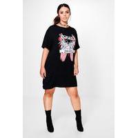 jenni angels of america print tshirt dress black