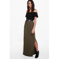 Jersey Maxi Skirt - khaki