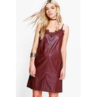 jess pu slip dress wine