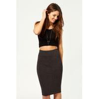 jersey midi length tube skirt charcoal