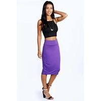 jersey midi length tube skirt violet