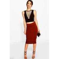 jersey midi length tube skirt berry