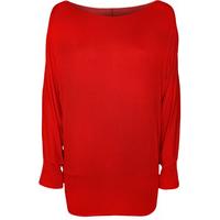 Jena Basic Jersey Batwing Top - Red