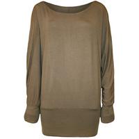 jena basic jersey batwing top mocha