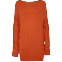 jena basic jersey batwing top rust