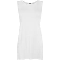 Jenessa Sleeveless Side Slit Top - White