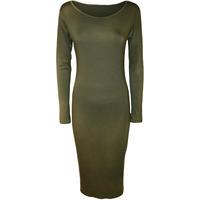 Jen Long Sleeve Bodycon Midi Dress - Khaki