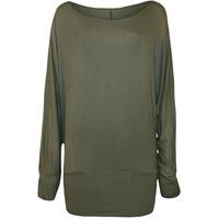 Jena Basic Jersey Batwing Top - Khaki