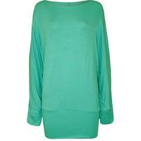 Jena Basic Jersey Batwing Top - Light Green