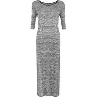 Jessa Knitted Side Slit Midi Dress - Grey