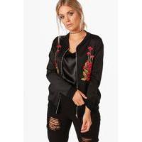 jemima floral applique bomber black