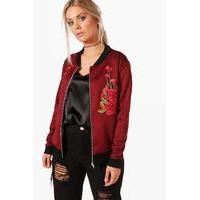 jemima floral applique bomber burgundy