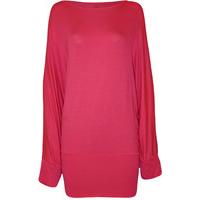 Jena Basic Jersey Batwing Top - Cerise