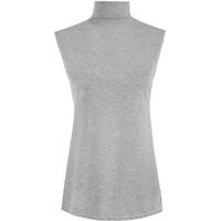 jeanette sleeveless turtle neck top light grey