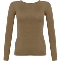 Jessie Long Sleeve Basic Jersey Top - Mocha