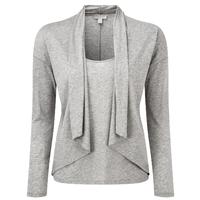 jersey double layer top grey marl 10