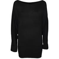 Jena Basic Jersey Batwing Top - Black