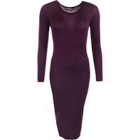 Jen Long Sleeve Bodycon Midi Dress - Purple