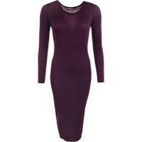 jen long sleeve bodycon midi dress purple