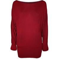 Jena Basic Jersey Batwing Top - Wine