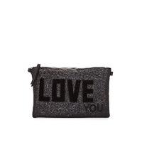 Jessica Black Sparkle Love You Clutch Bag