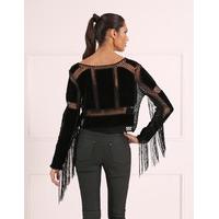 jennifer black suedette fringed jacket