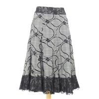 jeff gallano size t2 eu 38 uk 810 grey tartan calf length skirt