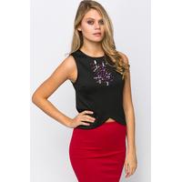 Jewel Embellished Scuba Top