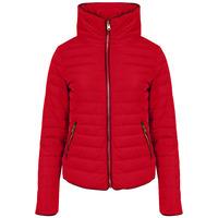 Jenny Funnel Neck Quilted Jacket in Crimson  Tokyo Laundry