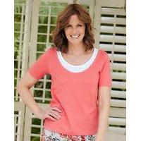 Jersey T Shirt with Diamante Trim