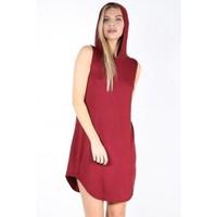 Jessica Curved Hem Hooded Plain Dress