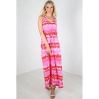 Jessica Multi Print Puff Ball Sleeveless Maxi Dress