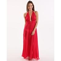 Jewels Of The Sea Long Halter Dress - Rose