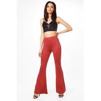 Jersey Flared Trousers - spice