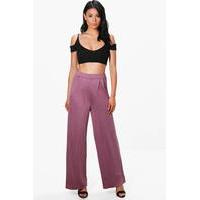 Jersey Wide Leg Floor Sweeping Trousers - mauve