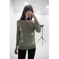 Jerinah star detailed glitter jumper