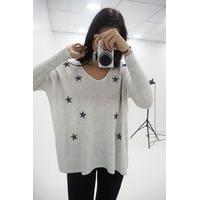 Jerilyn crystal star knitted jumper