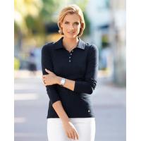 Jersey Polo Top, Navy, Size 08, 47% cotton, 46% modal, 7% elastane