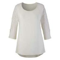 jersey top with lace detail sleeves