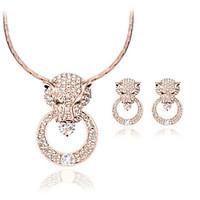 Jewelry Set Rhinestone Fashion Luxury Jewelry Rose Gold Wedding Party Daily Casual 1set 1 Necklace 1 Pair of Earrings Wedding Gifts