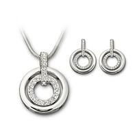 jewelry set classic elegant crystal unique design circles pendant neck ...