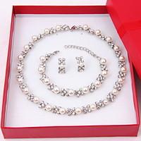 jewelry set stud earrings pearl strands pearl necklace pearl elegant p ...
