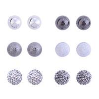 Jewelry Set Stud Earrings European Vintage Silver Plated Ball Silver Jewelry For Party Daily Casual 12pcs