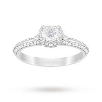 Jenny Packham Brilliant Cut 0.56 Carat Total Weight Solitaire Diamond Ring in 18 Carat White Gold - Ring Size O