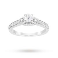 Jenny Packham Brilliant Cut 0.85 Carat Total Weight Diamond Art Deco Style Ring in Platinum - Ring Size L