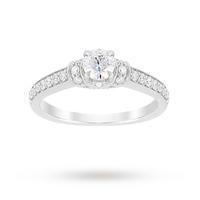 Jenny Packham Brilliant Cut 0.45 Carat Total Weight Diamond Art Deco Style Ring in Platinum - Ring Size O