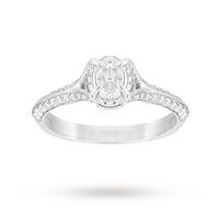 Jenny Packham Oval Cut 0.56 Carat Total Weight Solitaire Diamond Ring in Platinum - Ring Size O