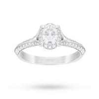 Jenny Packham Oval Cut 0.85 Carat Total Weight Solitaire Diamond Ring in 18 Carat White Gold - Ring Size O