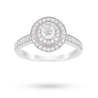 Jenny Packham Brilliant Cut 1.20 Carat Total Weight Double Halo Diamond Ring in 18 Carat White Gold - Ring Size N